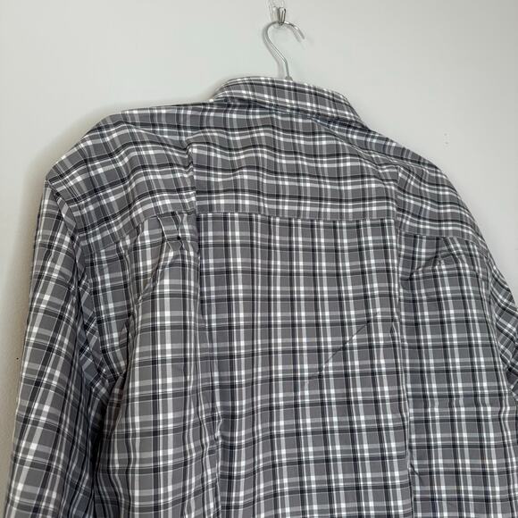 Artefact Long Sleeve Button Up Shirt Gray Plaid Cotton NWT Size 2XL - Picture 6 of 9